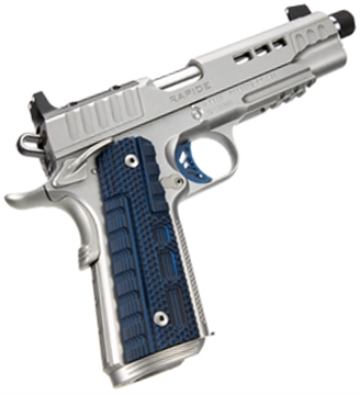 Picture of Kimber America Rapide Ice, 1911, Semi-automatic, Full Size, 45ACP, 5.5" Threaded Barrel, Matte Finish, Silver, G-10 Grips, Optic Ready, 8 Rounds 3000450