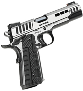 Picture of Kimber America Rapide Scorpius, 1911, Semi-automatic, Full Size, 45ACP, 5" Barrel, Matte/Polished Finish, Black and Silver, G-10 Grips, TFX Pro Night Sights, 8 Rounds 3000425