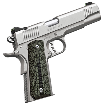 Picture of Kimber America Stainless TLE II, 1911, Semi-automatic, Metal Frame Pistol, Full Size, 45 ACP, 5" Barrel, Stainless Steel Match Grade Barrel, Stainless Steel, Satin Finish, Silver, G10 Grips, Tritium Night Sights, Manual Safety, 8 Rounds, Right Hand 3200342