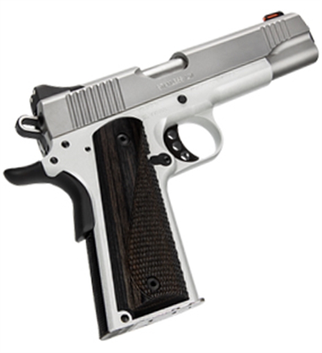 Picture of Kimber Mfg, Inc LW Arctic 9mm Luger 9+1 5" Stainless Match Grade Barrel, Silver Serrated Stainless Steel Slide, Silver Aluminum Frame w/Beavertail, Black/Gray Laminate Grip 3700594