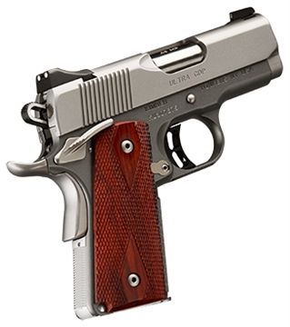 Picture of Kimber America Ultra CDP, Semi-automatic, 1911, Compact, 9MM, 3" Barrel, Matte Finish, Silver, Wood Grips, Manual Safety, Night Sights, 8 Rounds 3000256