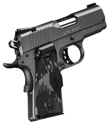 Picture of Kimber America Ultra Covert, 1911, Semi-automatic, Compact, 45 ACP, 3" Barrel, Matte Finish, Gray, Crimson Trace Laser Grips, Night Sights, 7 Rounds 3000250