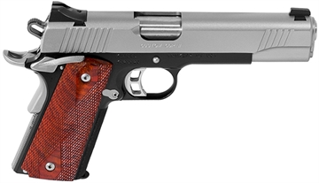 Picture of Kimber America Custom CDP II, 1911, Semi-automatic, Full Size, 45 ACP, 5" Barrel, Matte Finish, Black Frame with Silver Slide, Wood Grips, Night Sights, Aluminum Frame, 7 Rounds, California Compliant 3200018CA