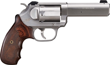 Picture of Kimber Mfg, Inc K6S Combat DA/SA 357 Mag 6 Shot 4" Brushed Stainless Stainless Steel Barrel & Cylinder, Brushed Stainless Steel Frame, Walnut 3-Finger Target Grip, Exposed Hammer 3400031