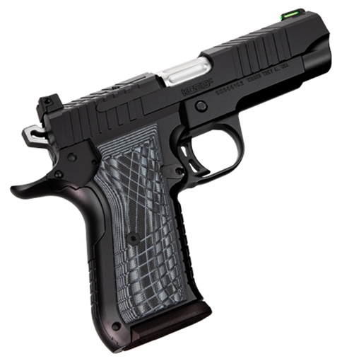 Picture of Kimber America KDS9c, 1911, Semi-automatic, Single Action, Aluminum Frame Pistol, Fullsize, 9MM, 4.09" Fluted Barrel, Matte Finish, Black, G10 Grips, Optics Ready, Adjustable Rear Sight With Fiber Optic Front, 15 Rounds, 2 Magazines 3100010