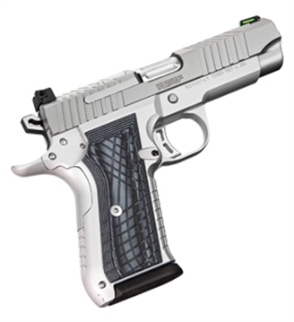 Picture of Kimber Mfg.,inc KDS9C 9mm 10+1 4.09" KimPro Silver Front and Rear Serrations Stainless Steel Slide Gray and Black G10 Crosshatch Grip 3100013