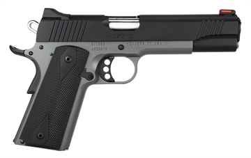 Picture of Kimber America Custom LW Shadow Ghost, Semi-automatic, 1911, Full Size, 45 ACP, 5" Barrel, Rubber Grips, Matte Finish, Gray Frame and Black Slide, Fiber Optic Front Sight, 7 Rounds, 3 Magazines, Mission First Holster, Kimber Range Bag, California Compliant 3700693CAB