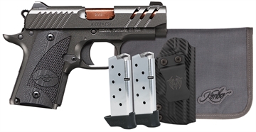 Picture of Kimber Mfg, Inc Micro 9 Bundle 7+1 3.15" Rose Copper TiN Match Grade Barrel, KimPro II Gray Lightening Cut/Serrated Stainless Steel Slide, Kimpro II Gray Aluminum Frame, Black G10 Grip 3300254
