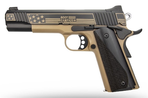 Picture of Kimber Mfg, Inc 3700896 DS Warrior LW Boot Campaign Bundle 9mm Luger 20+1 5" Stainless Deep Crown Barrel, KimPro Black Stainless Steel Engraved/Optic Cut/Serrated Slide, Black Anodized Aluminum Frame