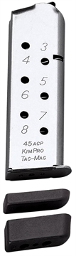 Picture of Kimber America Magazine, Kim Pro, Tac Mag, 45 ACP, 8 Rounds, For 1911, Stainless Steel, Silver 1100721A