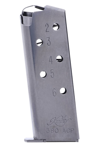 Picture of Kimber America Magazine, 380 ACP, 6 Rounds, Fits Kimber Micro 380, Stainless 1200163A