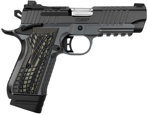 Picture of Kimber America KDS9C, Semi-automatic, Single Action Only, Metal Frame Pistol, 9MM, 4.09" Barrel, Matte Finish, Gray, G10 Grips, Night Sights, 2 Magazines, (1)-18 Round and (1)-15 Round 3100016