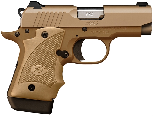Picture of Kimber Mfg.,inc Micro 9 MC TP 9mm 7+1 3.15" KimPro Black Stainless Steel Slide KimPro Gray Desert Tan Grip 3300247