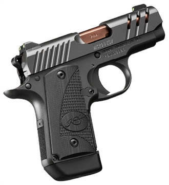 Picture of Kimber America Micro 9 ESV, Single Action, Semi-automatic, Metal Frame Pistol, Sub-Compact, 9MM, 3.15" Barrel, Stainless Steel Match Grade Barrel, Aluminum, KimPro Finish, Charcoal Gray, G10 Grips, Tritium Night Sights, Manual Safety, 7 Rounds, Right Hand 3300204