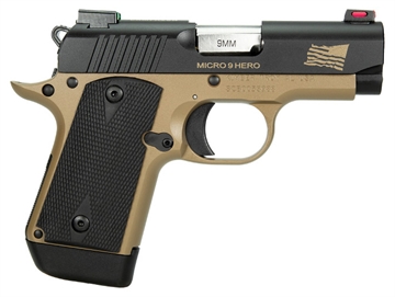 Picture of Kimber Kimber Mirco 9 Hero Pistol 9mm 3.1 in. Black and Tan with Flag 7 rd. 3300243