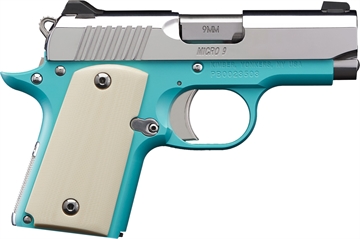 Picture of Kimber Mfg.,inc Micro 9 Bel Air NS 9mm 6+1 3.15" Stainless Steel Slide Bel Air Blue Mirror-Polished Ivory G-10 Grip 3700647