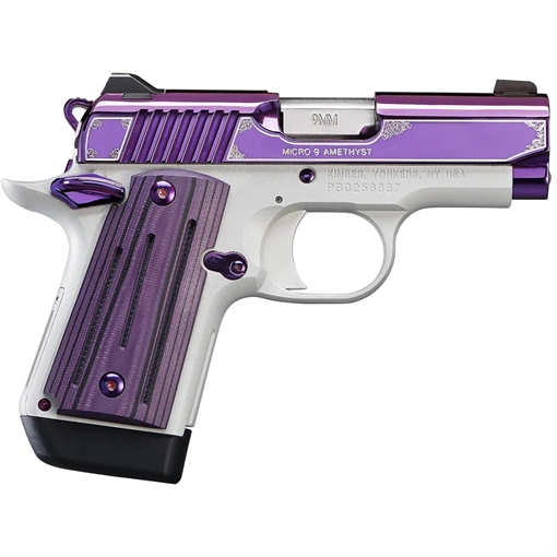 Picture of Kimber Mfg.,inc Micro Amethyst NS 380 ACP 7+1 2.75" Amethyst purple PVD Stainless Steel Slide Satin Silver G10 Grip 3300160