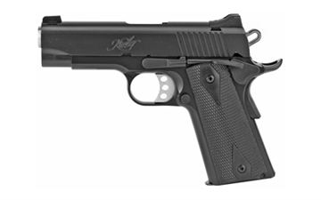 Picture of Kimber America Pro Carry II Cali, 1911, Semi-automatic, Metal Frame Pistol, Compact, 45 ACP, 4" Barrel, Carbon Steel Match Grade Barrel, Steel, Matte Finish, Black, Rubber Grips, White Dot Sights, Manual Safety, 7 Rounds, Right Hand, California Compliant 3200051CA
