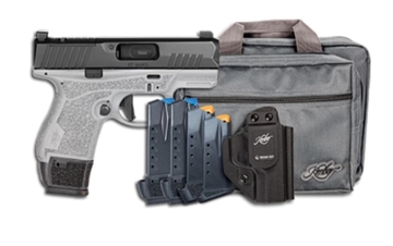 Picture of Kimber America R7 Mako, Semi-automatic, Striker Fired, Polymer Frame Pistol, Compact, 9MM, 3.37" Barrel, Matte Finish, Gray Frame/Black Slide, Optics Ready, Night Sights, 5 Magazines, (1)-11 Round, (1)-13 Round and (3)-15 Round, Includes MFT Holster and Range Bag 3800036