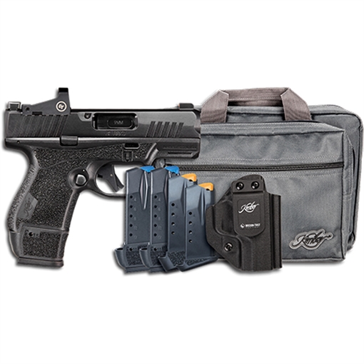 Picture of Kimber America R7 Mako, Semi-automatic, Striker Fired, Polymer Frame Pistol, Compact, 9MM, 3.37" Barrel, Matte Finish, Black, Crimson Trace Red Dot, Night Sights, 5 Magazines, (1)-13 Round, (3)-15 Round and (1)-11 Round, Includes MFT Holster and Range Bag 3800035