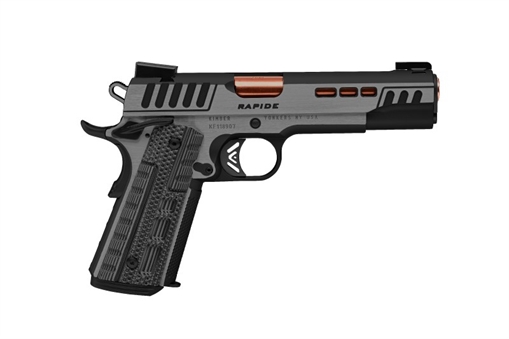 Picture of Kimber Mfg.,inc Rapide Dusk 9mm Luger 9+1 5" Rose Copper Steel Barrel, Black KimPro II Lightening Cut/Serrated Stainless Steel Slide, Black KimPro II Steel Frame w/Beavertail Black, G10 Grip 3000431