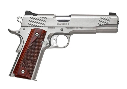 Picture of Kimber Mfg, Inc Stainless II 10mm 8+1 5" Satin Silver Front Serrations Stainless Steel Slide Rosewood with Kimber logo Grip 3200385