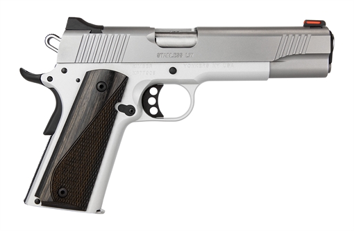 Picture of Kimber Mfg, Inc LW Arctic 45 ACP 8+1 5" Stainless Match Grade Barrel, Silver Serrated Stainless Steel Slide, Silver Aluminum Frame w/Beavertail, Black/Gray Laminate Grip 3700593