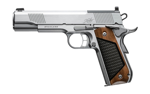 Picture of Kimber America Next Gen 1911, Semi-automatic, Metal Frame Pistol, Full Size, 45 ACP, 5" Barrel, Matte Finish, Stainless Steel, Black Walnut with G-10 Inlay, Red Dot Front Sight, Ambidextrous Safety, 7 Rounds, 2 Magazines, Includes RMR Optic Mounting Plate 3200402