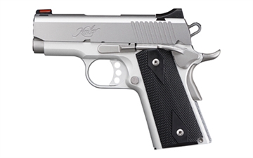 Picture of Kimber America Stainless Ultra Carry II, Semi-automatic, 1911, Officer Size, 45 ACP, 3" Barrel, Satin Finish, Silver, Rubber Grips, Low Profile Black Sights, 7 Rounds, California Compliant 3200062CA