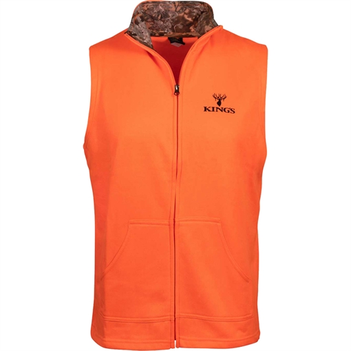 Picture of Kings Camo Kings Full Zip Poly Vest Blaze X-Large KBZ420-BZ/DS-XL