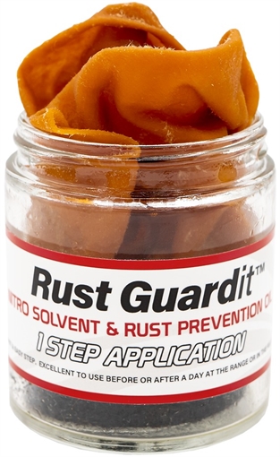 Picture of KLEEN BORE RUST GUARDIT NITRO SOLVENT & RUST PREVENTION OIL - CHAMOIS JAR RG-J 026249005811
