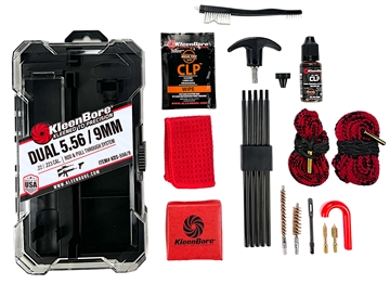 Picture of KleenBore KDS556/9 Dual System Cleaning Kit 5.56/22/223 w/ Dual Rod Rope Pull Through KDS556/9 KDS-556-9