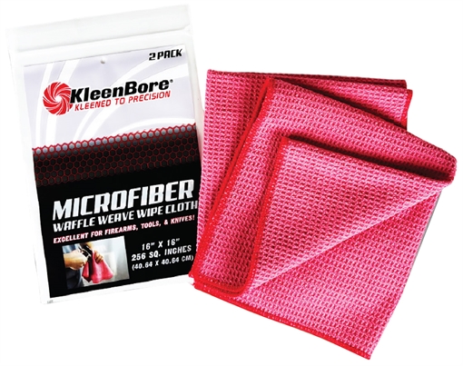 Picture of KleenBore Waffle Weave MicroFiber Red Cloths 16x16 Size 2/ct MCR
