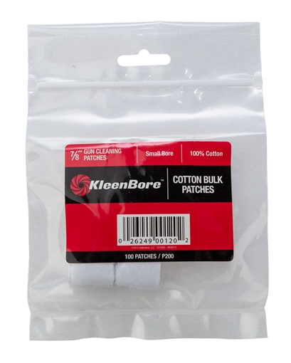 Picture of KleenBore Super Shooter .17/ .177/ .200/ .204 Cal Small Bore Rifle 100% Cotton Flannel 100 Per Pack P200