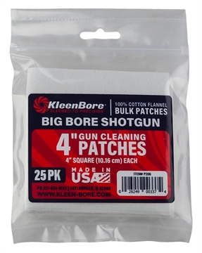Picture of KleenBore Super Shooter Big Bore Shotgun/ 37/40mm Launcher 4" 100% Cotton Flannel 25 Per Pack P206