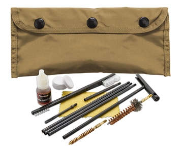 Picture of KleenBore Modular Cleaning Kit Coyote Tan Multi-Caliber Handgun/Rifle Bronze/Nylon Bristles Nylon Case POU302T