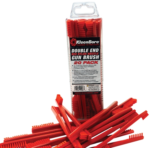 Picture of KleenBore Double End Brush Utility Brush Red Nylon 20 Pack UT221RED20PK