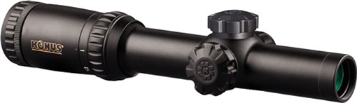 Picture of Konus KonusPro, M30 Riflescope, Rifle Scope, 1-6X24mm, 30mm Tube, German Post Reticle with Illuminated Circle and Center Dot, Matte Black Finish, Includes Lens Covers and Cleaning Cloth 7182