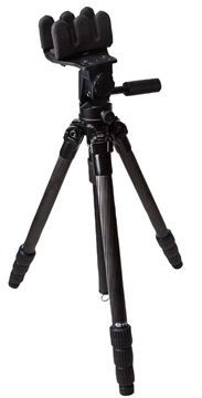 Picture of KOPF Jager K800 CF Tripod made of Carbon Fiber with Black Finish, Pivoting Reaper Grip, 4-Level Leg Extensions & 360 Degree Pan KJ85002K