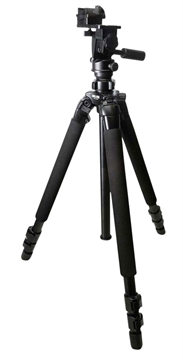 Picture of KOPF Jager Folding Tripod K700 Tripod made of Aluminum with Black Finish, Adjustable Reaper Rail, 3-Level Leg Extension, 21-87 Degree Pan & Tilt KJ85003K