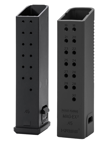 Picture of Kriss USA Mag-Ex2 Extension Kit Extended 9mm Luger 40rd Compatible w/Glock 17 Gen3-5 17rd Magazines Black Polymer KVAMX2K90BL00