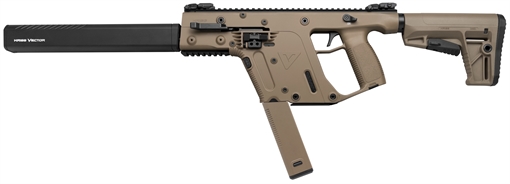 Picture of Kriss USA Vector CRB G2 45 ACP 30+1 16" Black Nitride Threaded Barrel, Flat Dark Earth Picatinny Rail Aluminum Receiver, FDE Synthetic 6 Position Stock & Polymer Grip KV45CFD20