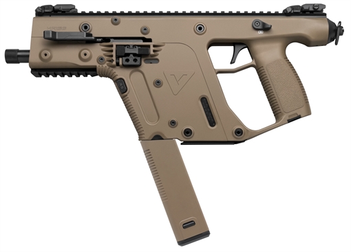 Picture of Kriss USA Vector SDP Gen2 10mm Auto 33+1 5.50" Black Nitride Threaded Barrel, Flat Dark Earth Picatinny Rail Receiver, FDE Polymer Grip, Glock Magazine Compatible KV10PFD20