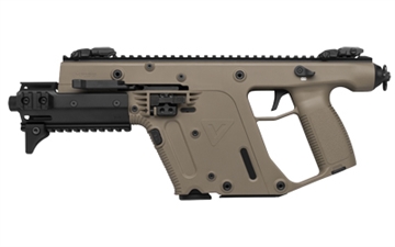 Picture of KRISS USA, Inc Vector G2 SDP-E, Pistol, Semi-automatic, 10MM, 6.5" Barrel, Threaded Barrel, Polymer, Flat Dark Earth, Folding Sights, 33 Rounds, KRISS Recoil Mitigation System, 1 Magazine, Mini Handguard, Thread Protector KV10-PFD30