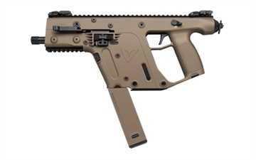 Picture of KRISS USA, Inc VECTOR SDP, Gen II, Pistol, Semi-automatic, 9MM, 5.5" Barrel, Threaded Barrel, Polymer, Matte Finish, Flat Dark Earth, Flip Up Sights, 40 Rounds, 1 Magazine, Quick Detach Sling Swivel KV90-PFD20