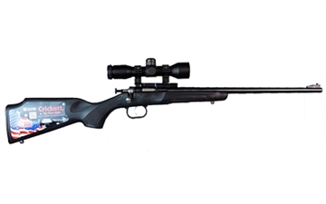 Picture of Keystone Sporting Arms Crickett, Generation 2, Bolt Action Rifle, Single Shot, Compact, 22 LR, 16.125" Barrel, Matte Blued Finish, Black Synthetic Stock, Adjustable Sights, Includes 4X32 Scope/Scope Base, Right Hand KSA2240PKG