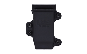 Picture of L.A.G. Tactical, Inc. M.C.S. Pro Series, Single Pistol Magazine Carrier, Fits Compact 9MM/40 Magazines, 1.75" Belt Clip, Nylon Construction, Black MCSP02