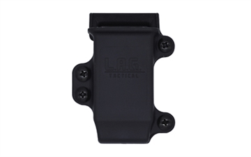 Picture of L.A.G. Tactical, Inc. M.C.S. Pro Series, Single Pistol Magazine Carrier, Fits Full Size 9MM/40 Magazines, 1.75" Belt Clip, Nylon Construction, Black MCSP01