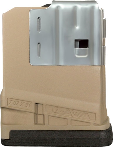 Picture of LANCER SYSTEMS MAGAZINE L7AWM SR-25 7.62X51 5RD OPAQUE FDE L705FDE