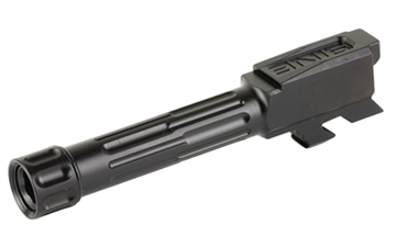 Picture of LanTac USA LLC 9INE Barrel, Fluted, 1/2-28 Thread Pattern, Fits Glock 43/43x, DLC Finish, Black, Includes Matching Thread Protector 01-GB-G43-TH-BLK